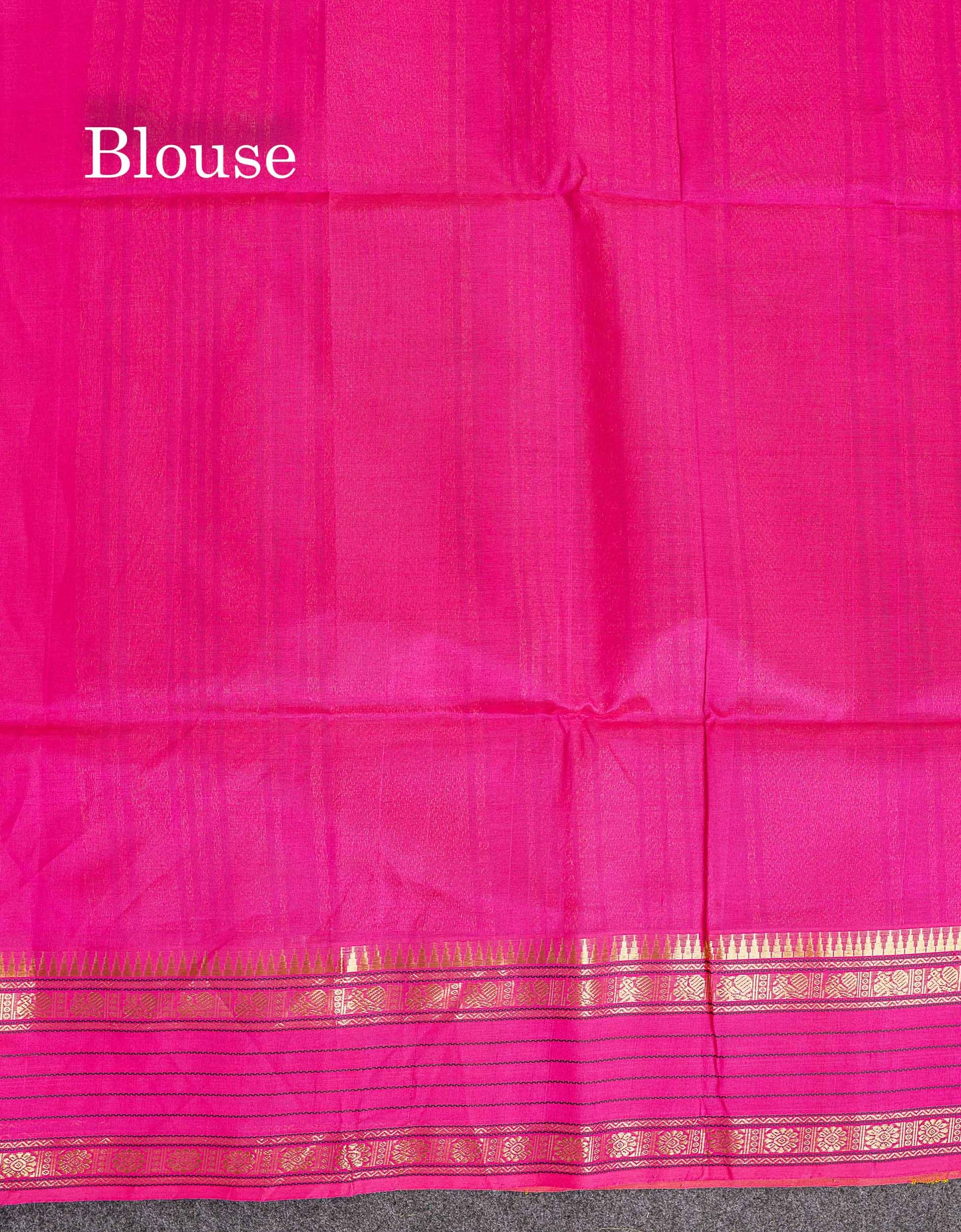 Pure Silk Cotton Saree - Pink Colour Body Thread Butta & Dark Purple Traditional Border