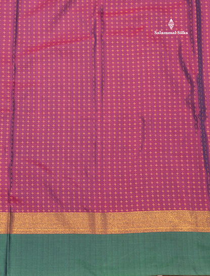 Violet Colour Semi Silk Saree With Green Border