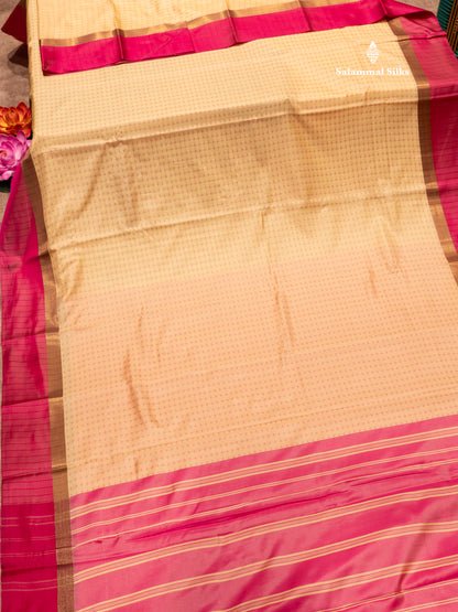 Violet Colour Semi Silk Saree With Green Border