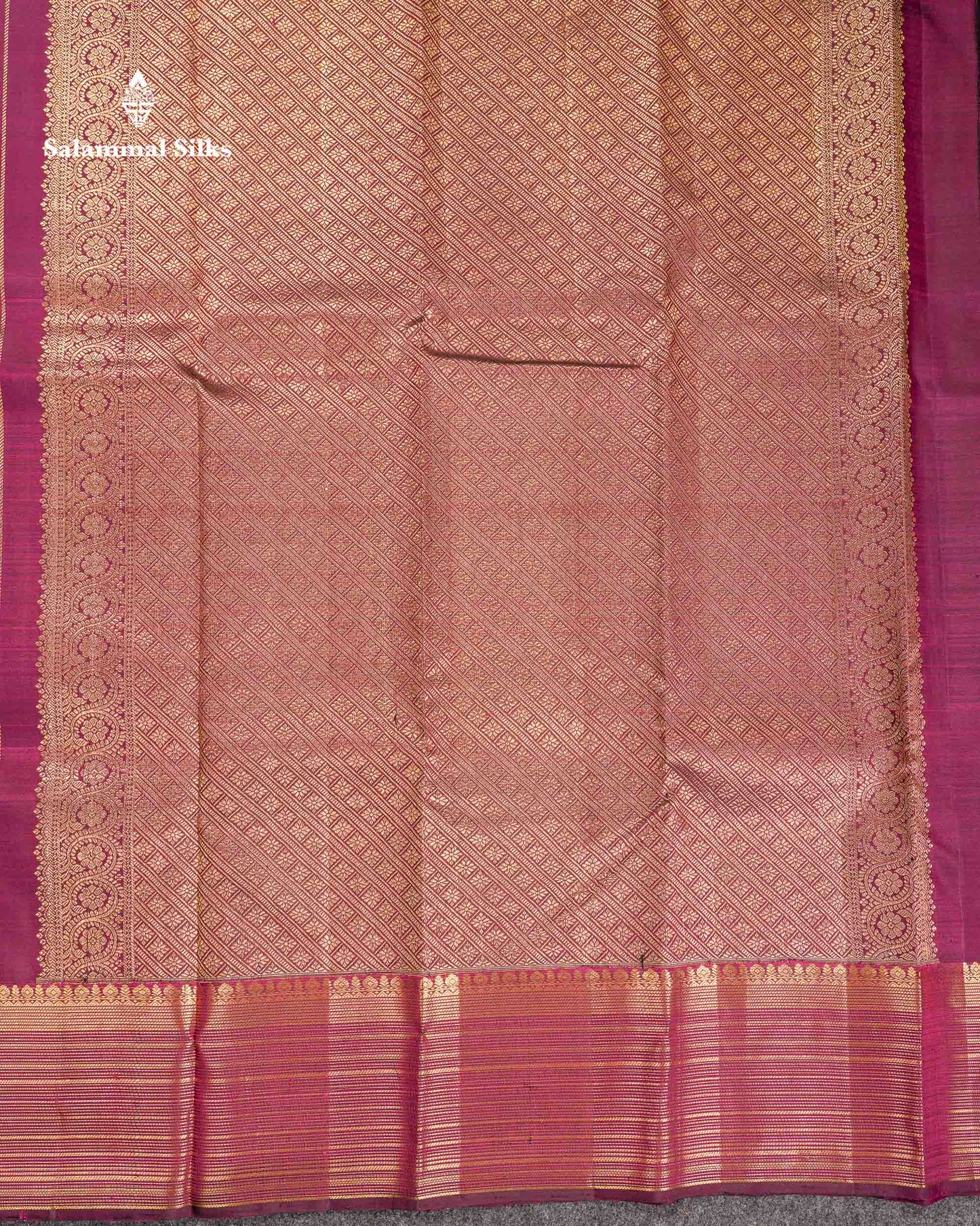 Beautiful Dark Purple Small Zari Checks With Butta Pure Kanjivaram Silk Saree With Traditional Border