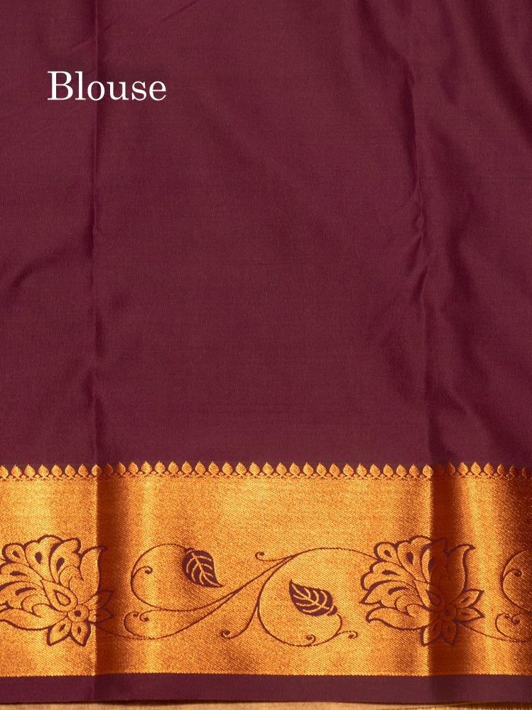 Saffire Green Colour Semi Silk Saree With Copper Zari Border