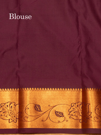 Saffire Green Colour Semi Silk Saree With Copper Zari Border