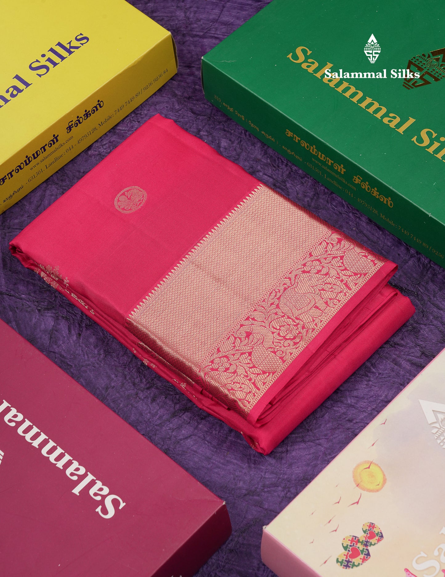Beautiful Dual Tone Pink Pure Kanjivaram Silk Saree With Traditional Evening Morning Border