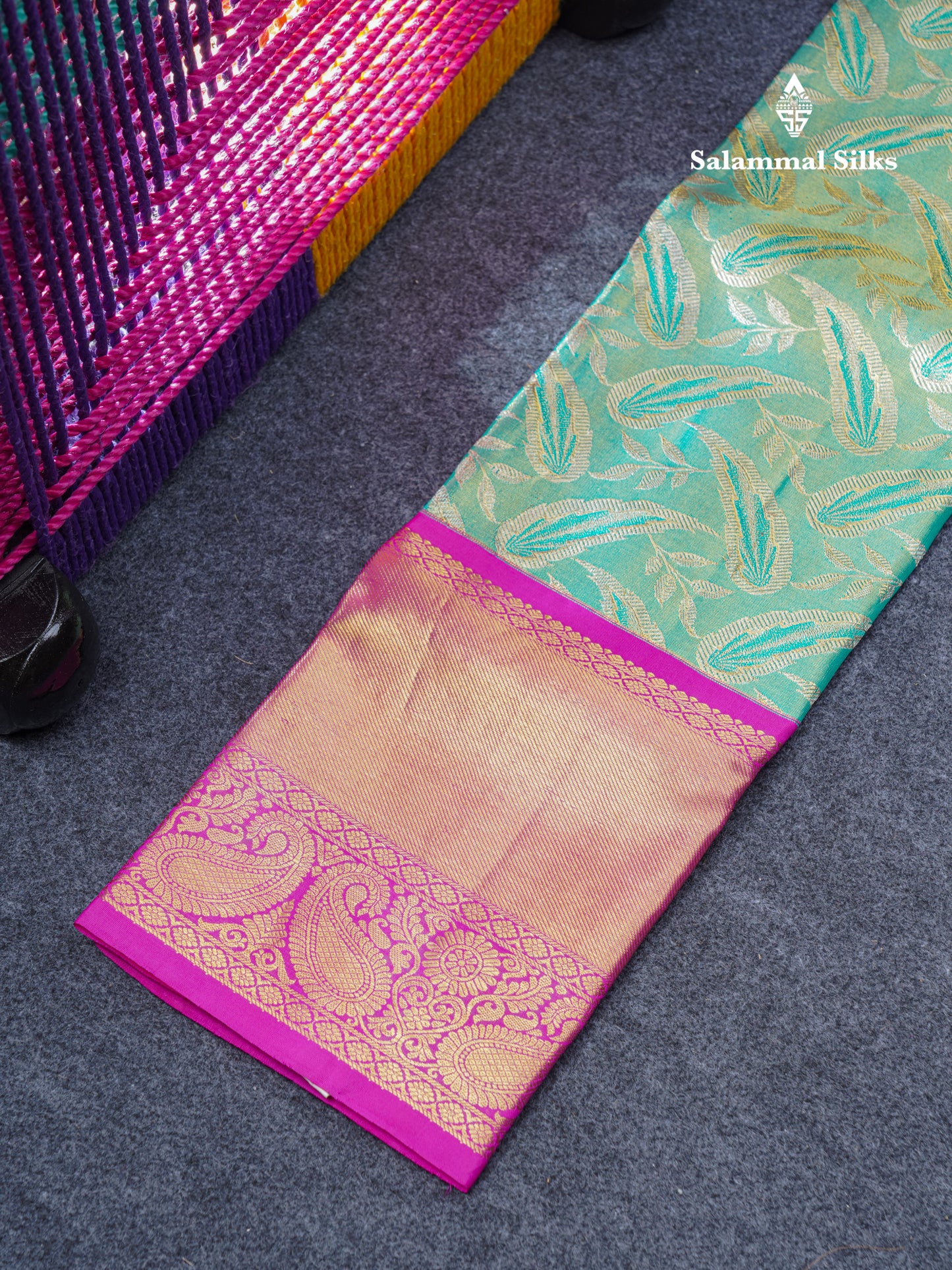 Pure Silk Pattu Pavadai (Neon Green) With Pink Blouse 27"