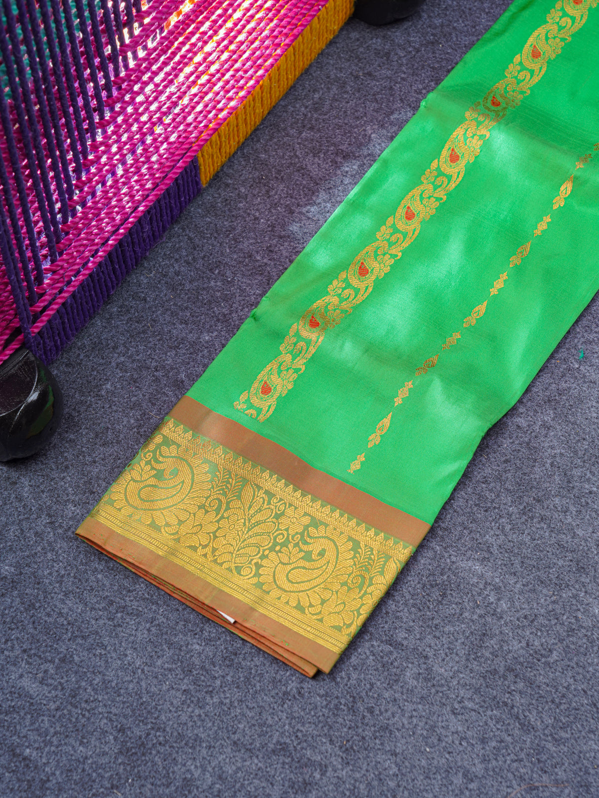Pure Silk Pattu Pavadai (Green Colour) With Green Blouse 27"