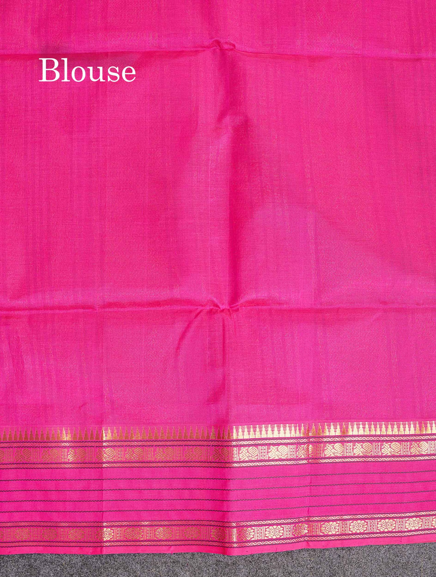 Pure Silk Cotton Saree - Pink Colour Body Thread Butta & Dark Purple Traditional Border