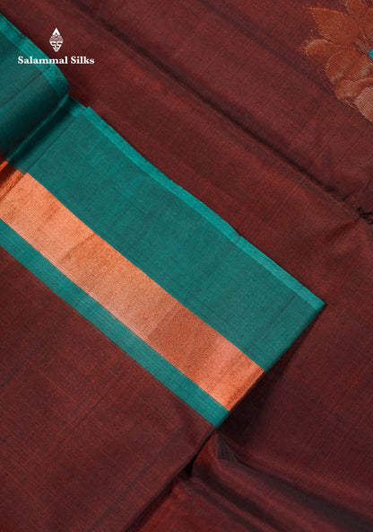 Beautiful Ananda Blue Zari Butta Menakari Work SICO Cotton Saree With Contrast Pink Blouse