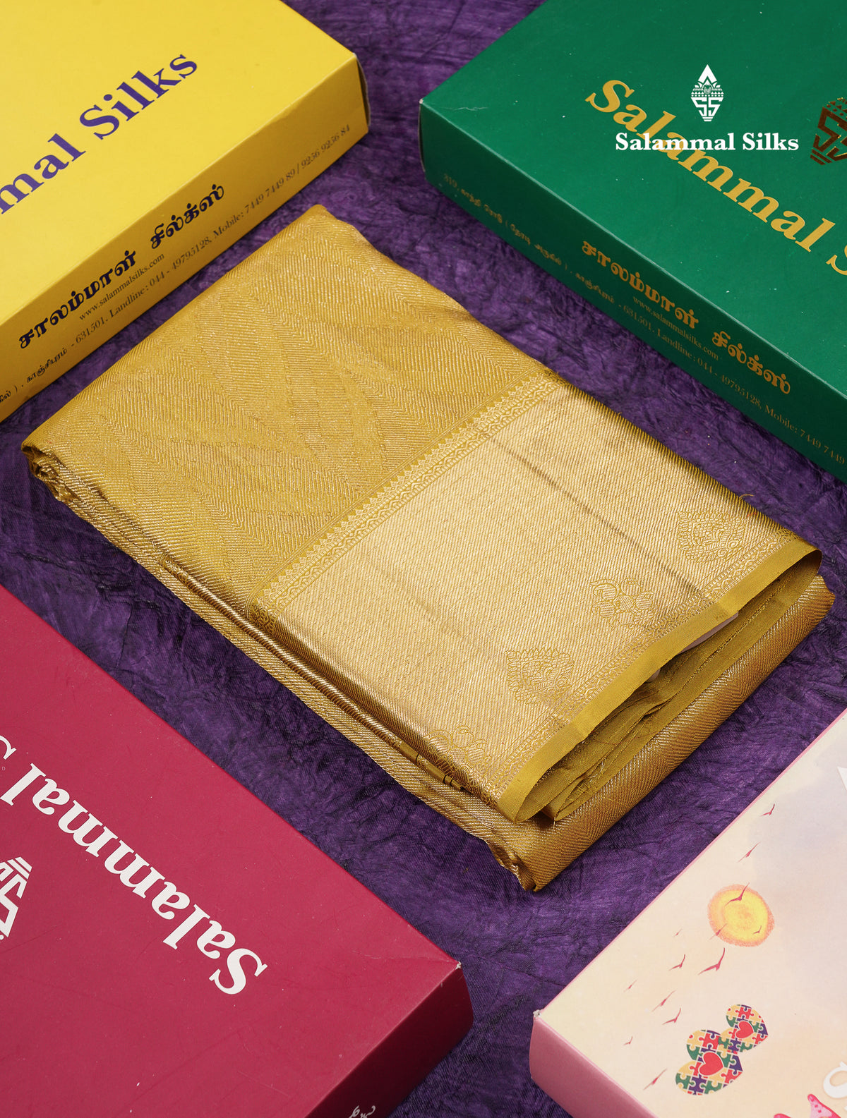 Beautiful Manthulir Yellow Bridal Pure Kanjivaram Silk Saree With Traditional Border