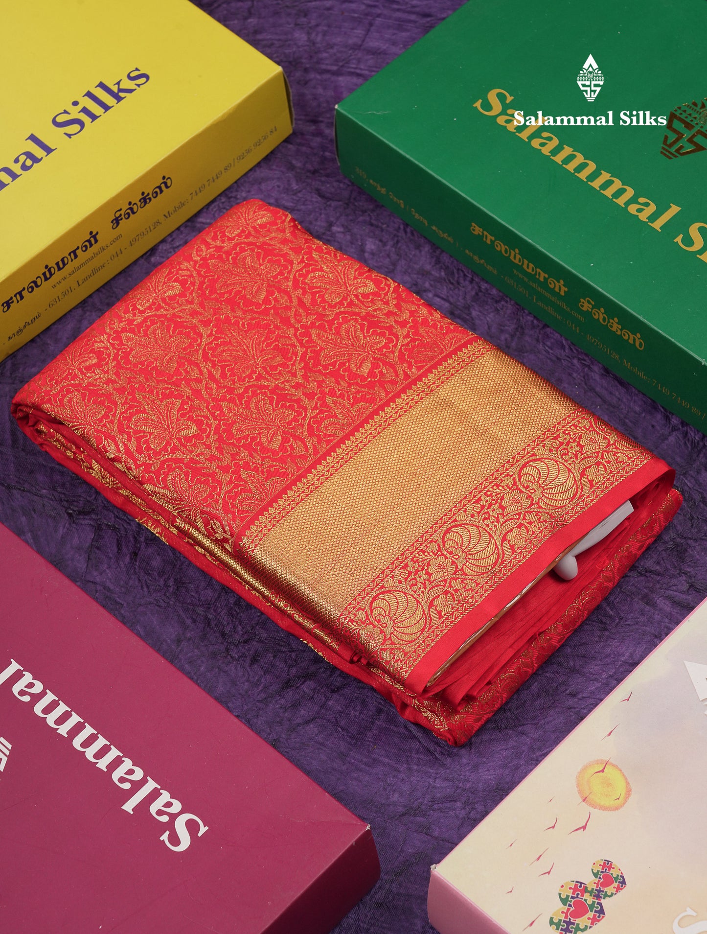 Beautiful Red Pure Kanjivaram Silk Saree With Traditional Border