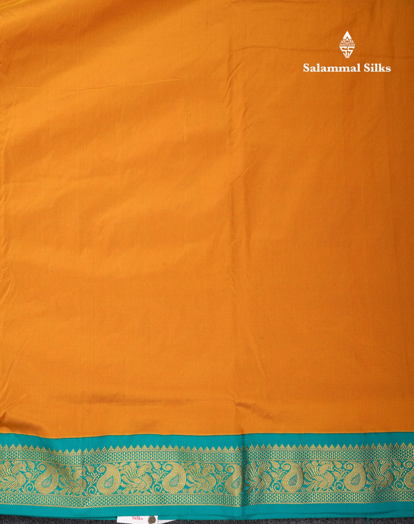 11 Yards Plain Semi Silk Saree Pink with Contrast Peacock Green Traditional Border