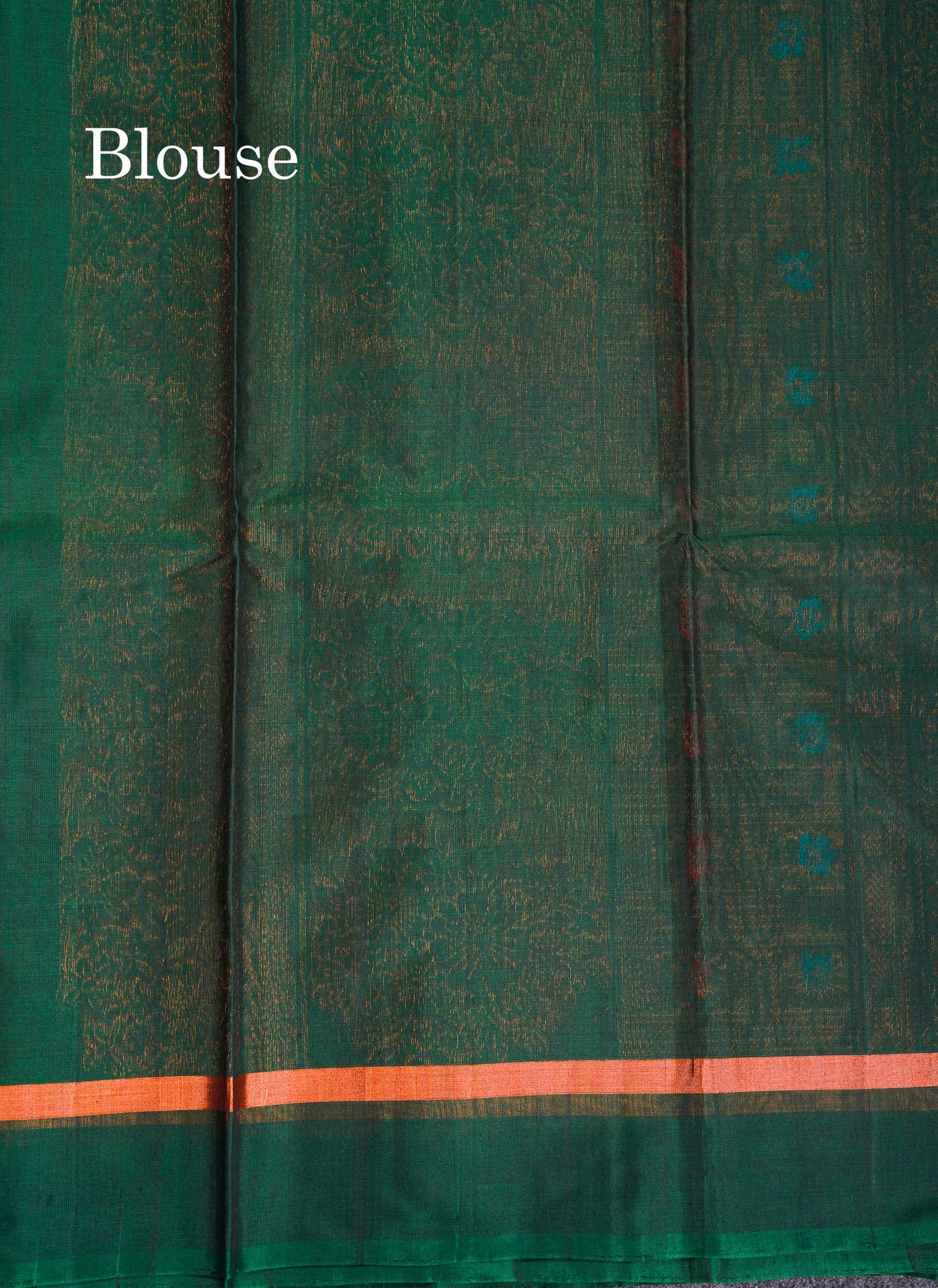 Beautiful Mehandi Green Silver & Copper Zari Butta SICO Cotton Saree With Contrast Bottle Green Border