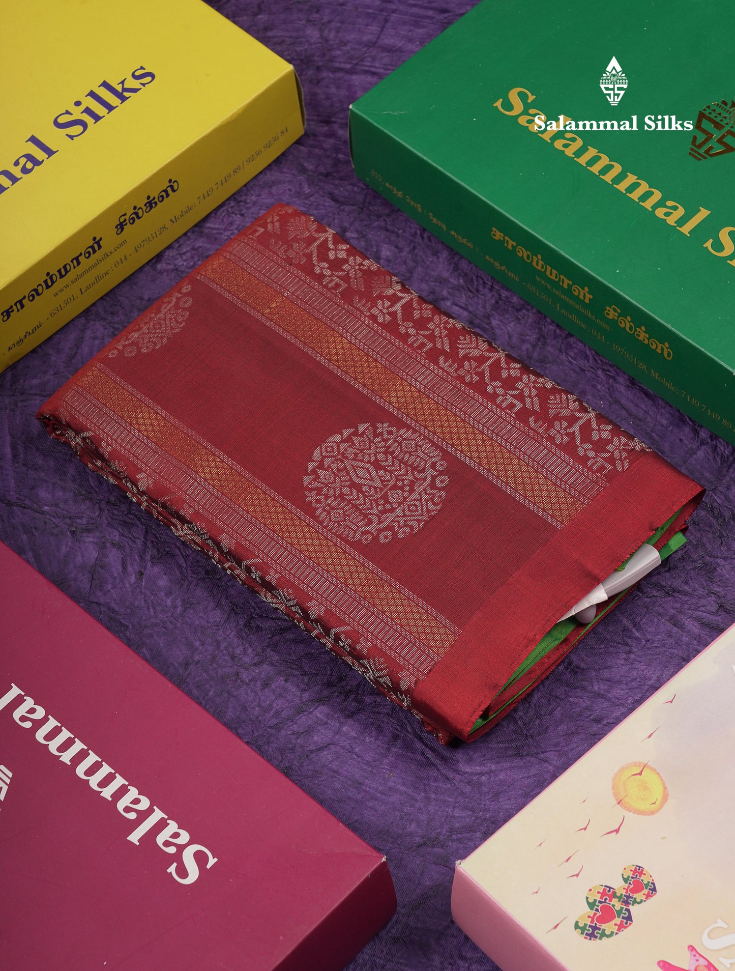 Beautiful Dark Maroon Fancy Pure Kanjivaram Silk Saree With Contrast Rexona Green Blouse