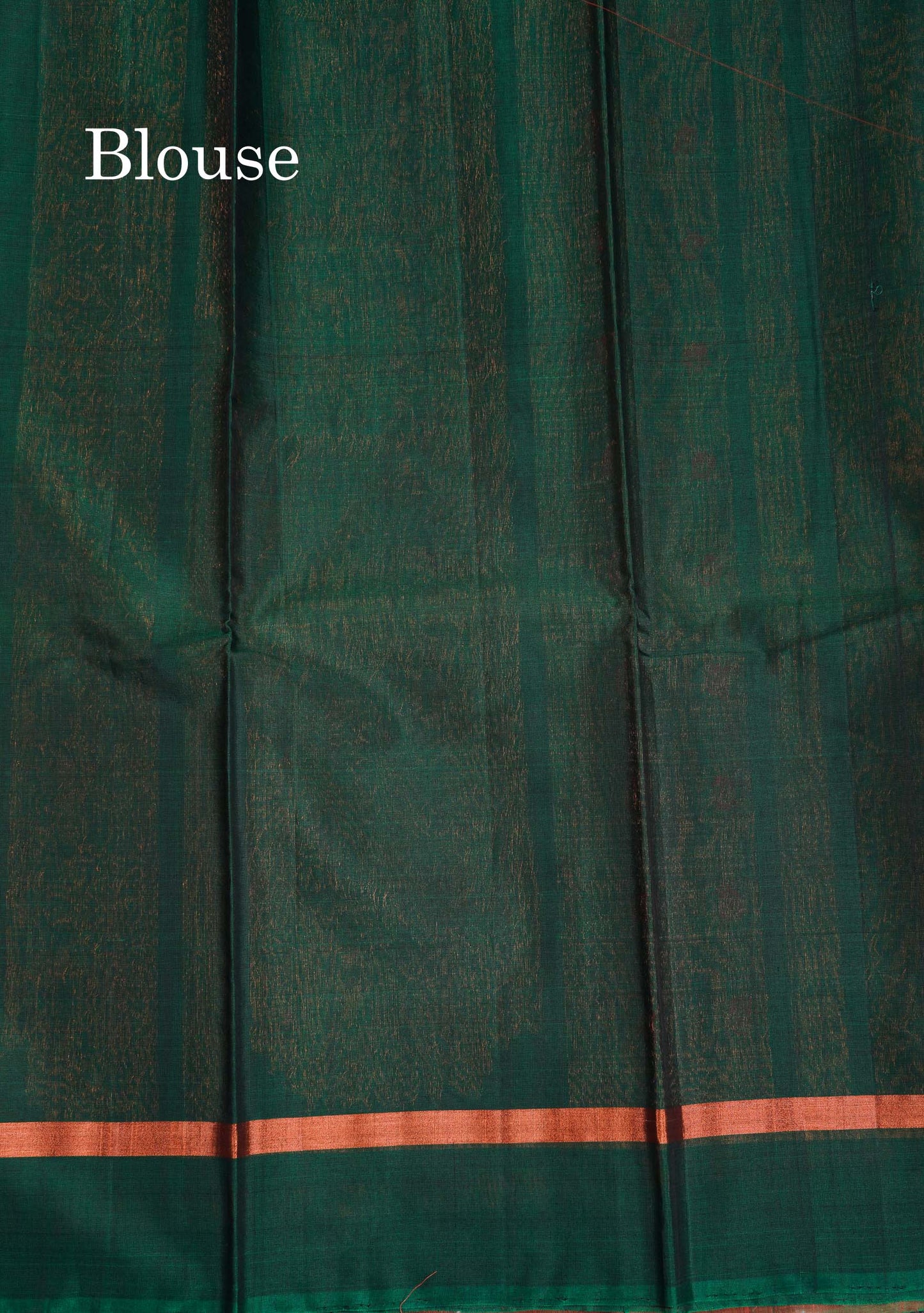 Beautiful Dual Tone Peach Orange Menakari Work SICO Cotton Saree With Contrast Bottle Green Blouse