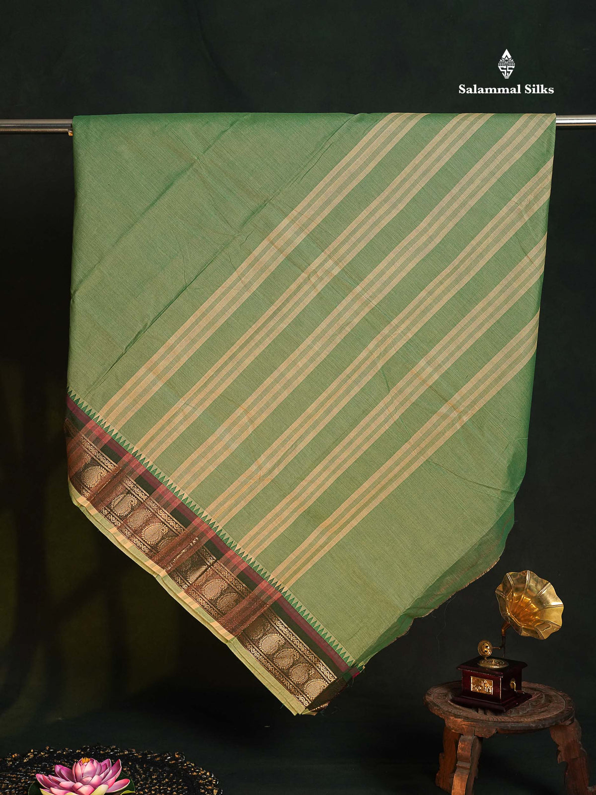 Chettinad Pure Cotton Saree - Rust Orange Colour Body Plain With Magenta Border
