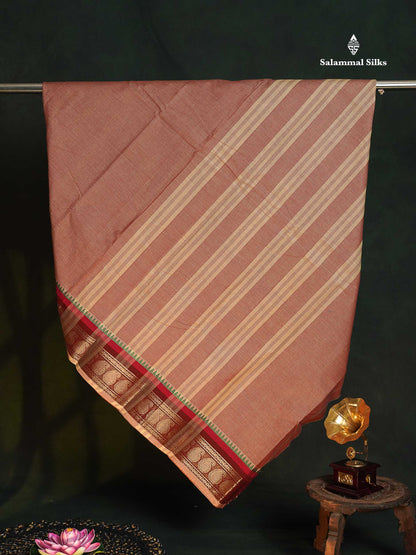 Chettinad Pure Cotton Saree - Navy Blue Colour Body Plain With Bottle Green Border