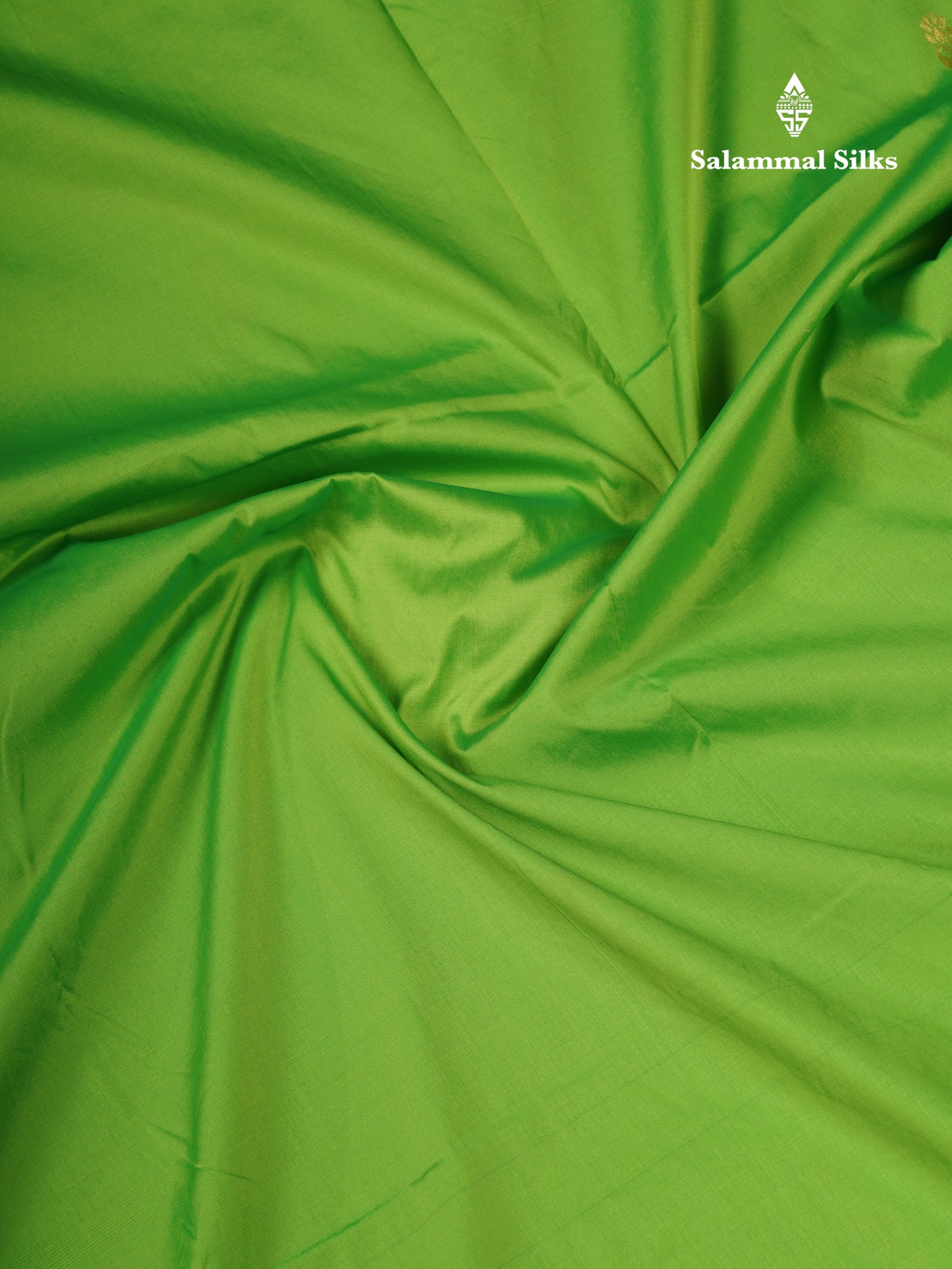 9.5 Yards Semi Silk Saree Parrot Green With Contrast Pink Traditional Border