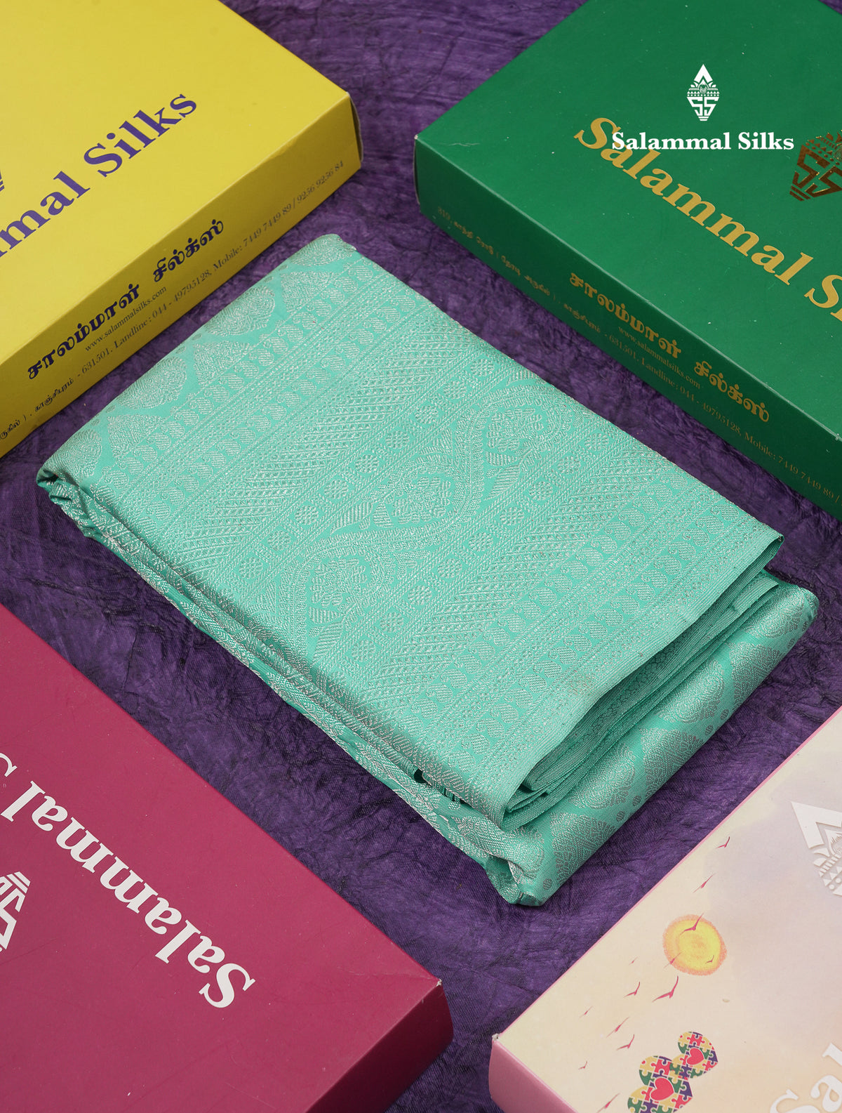Beautiful Rexona Silver Zari Pure Kanjivaram Silk Saree With Traditional Border