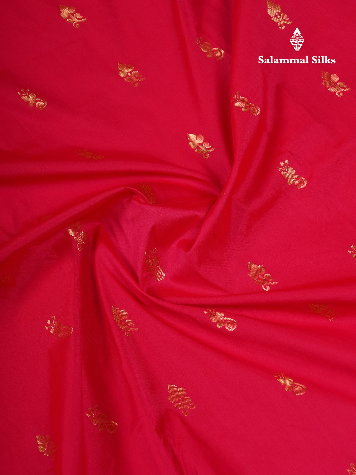 9.5 Yards Semi Silk Saree Redish Pink With Contrast Green Traditional Border