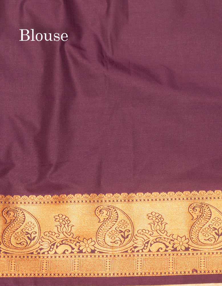 Bottle Green Colour Semi Silk Saree With Navy Blue Copper Zari Border