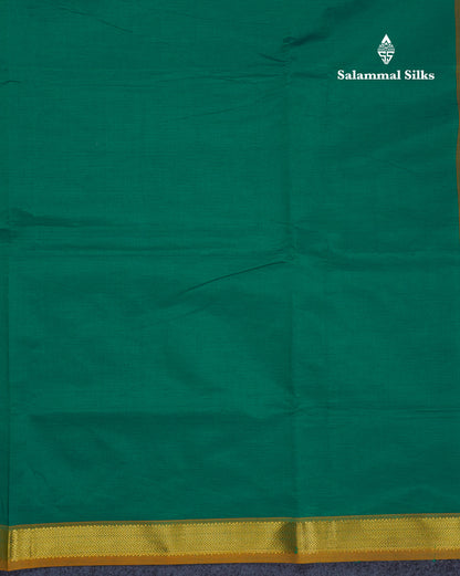 Beautiful Dark Purple Plain Semi Silk Cotton Saree With Contrast Olive Green Blouse