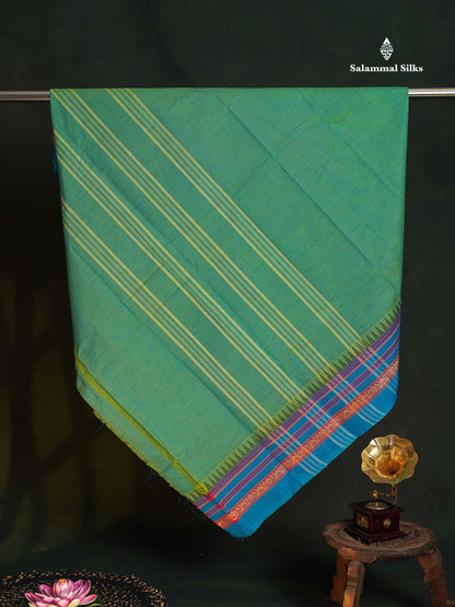 Chettinad Pure Cotton Saree - Rust Orange Colour Body Plain With Thread Work Border