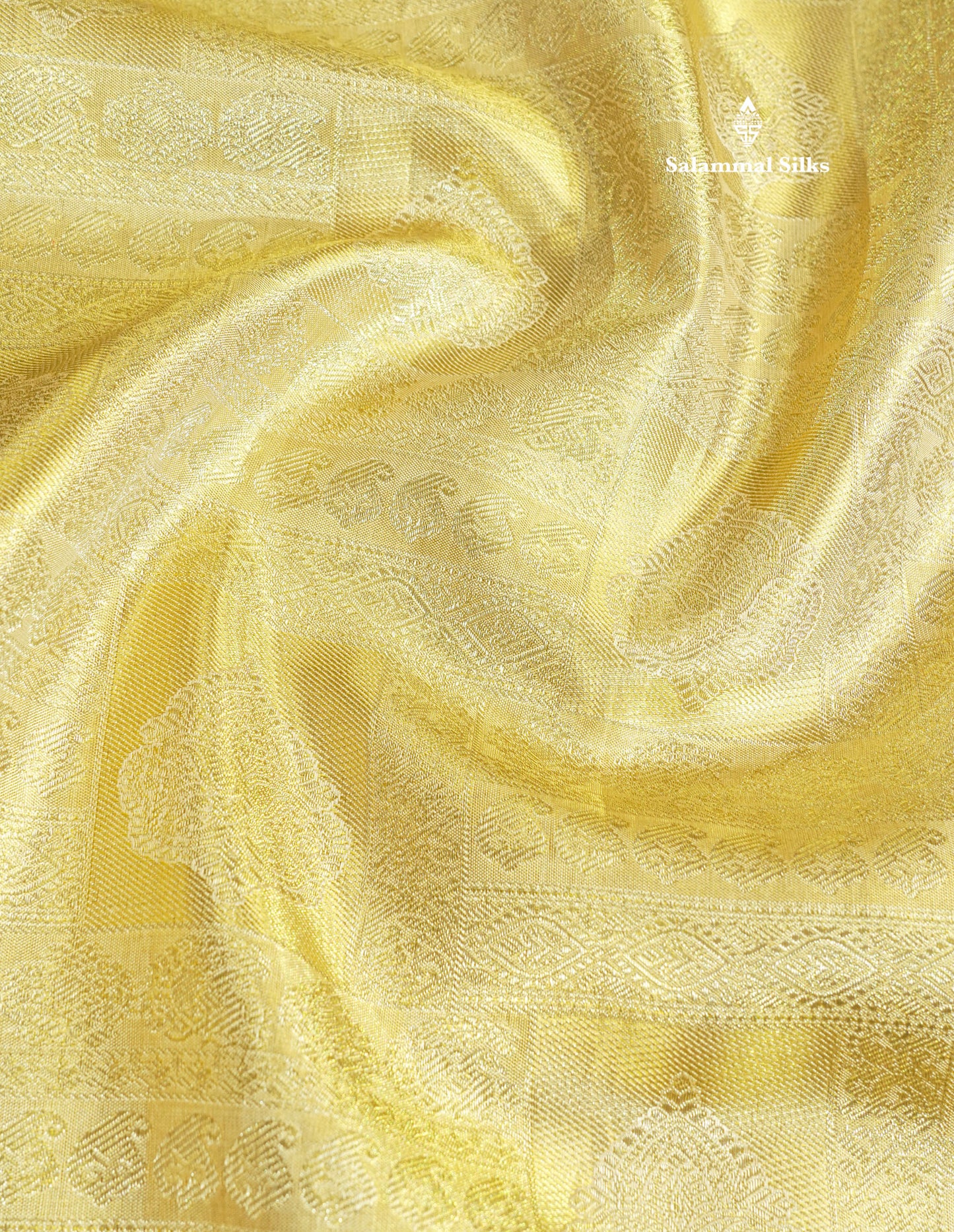 Gold Tissue Bridal Pure Kanjivaram Silk Saree With Contrast Maroon Traditional  Border