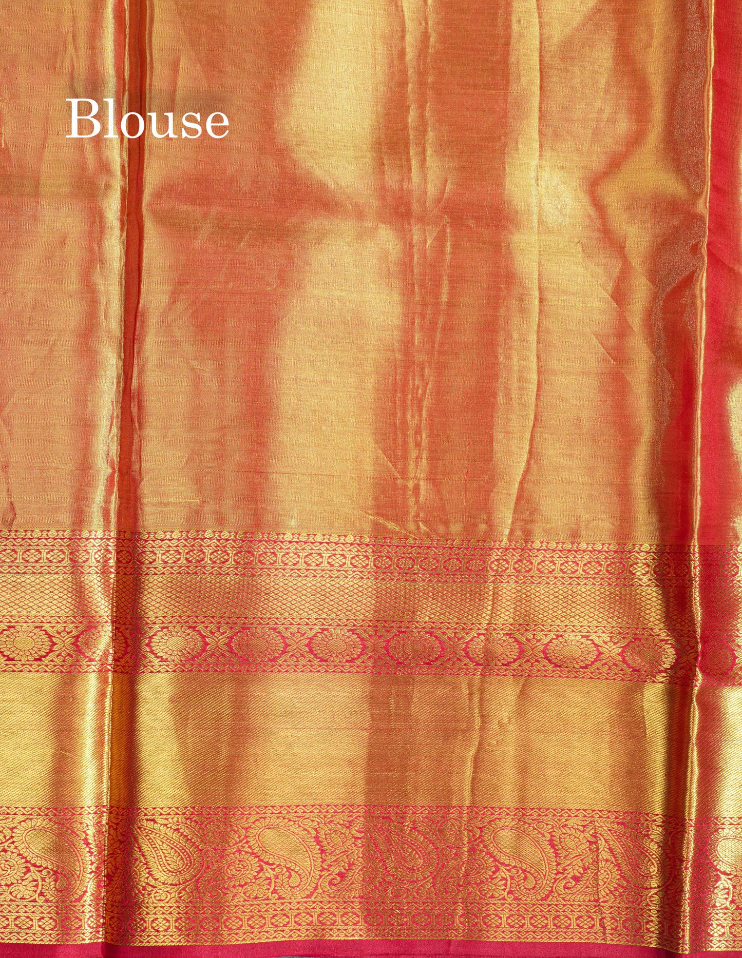 Gold Tissue Bridal Pure Kanjivaram Silk Saree With Contrast Maroon Traditional  Border