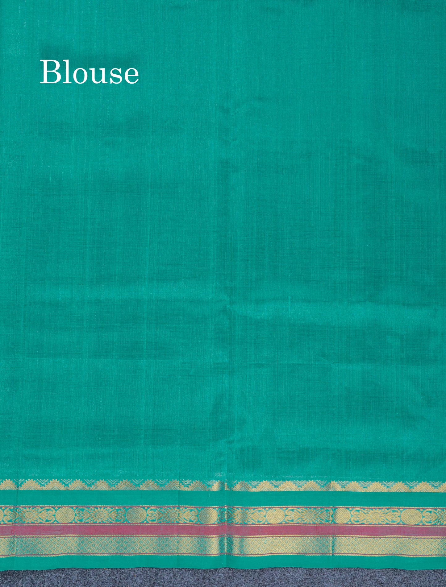 Beautiful Navy Blue Pure Silk Cotton Saree With Contrast Sapphire Green Traditional Border