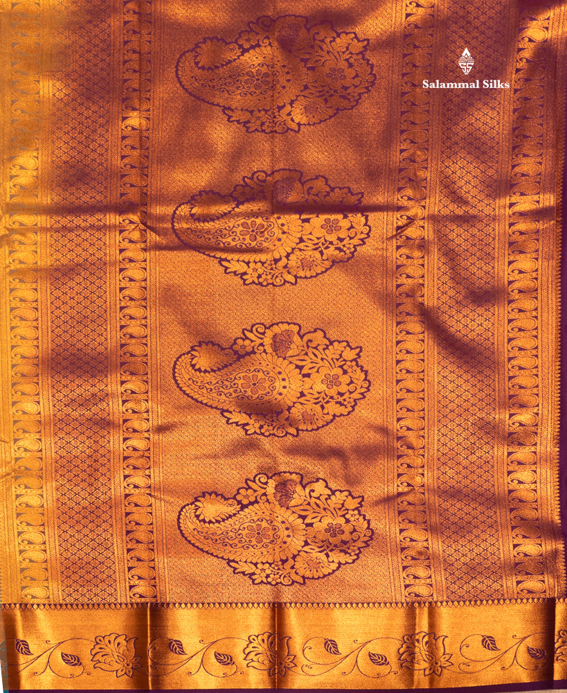 Saffire Green Colour Semi Silk Saree With Copper Zari Border