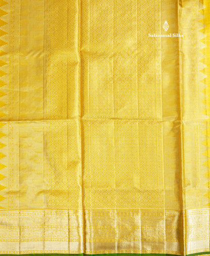 Gold Tissue Bridal Pure Kanjivaram Silk Saree With Self Traditional Border