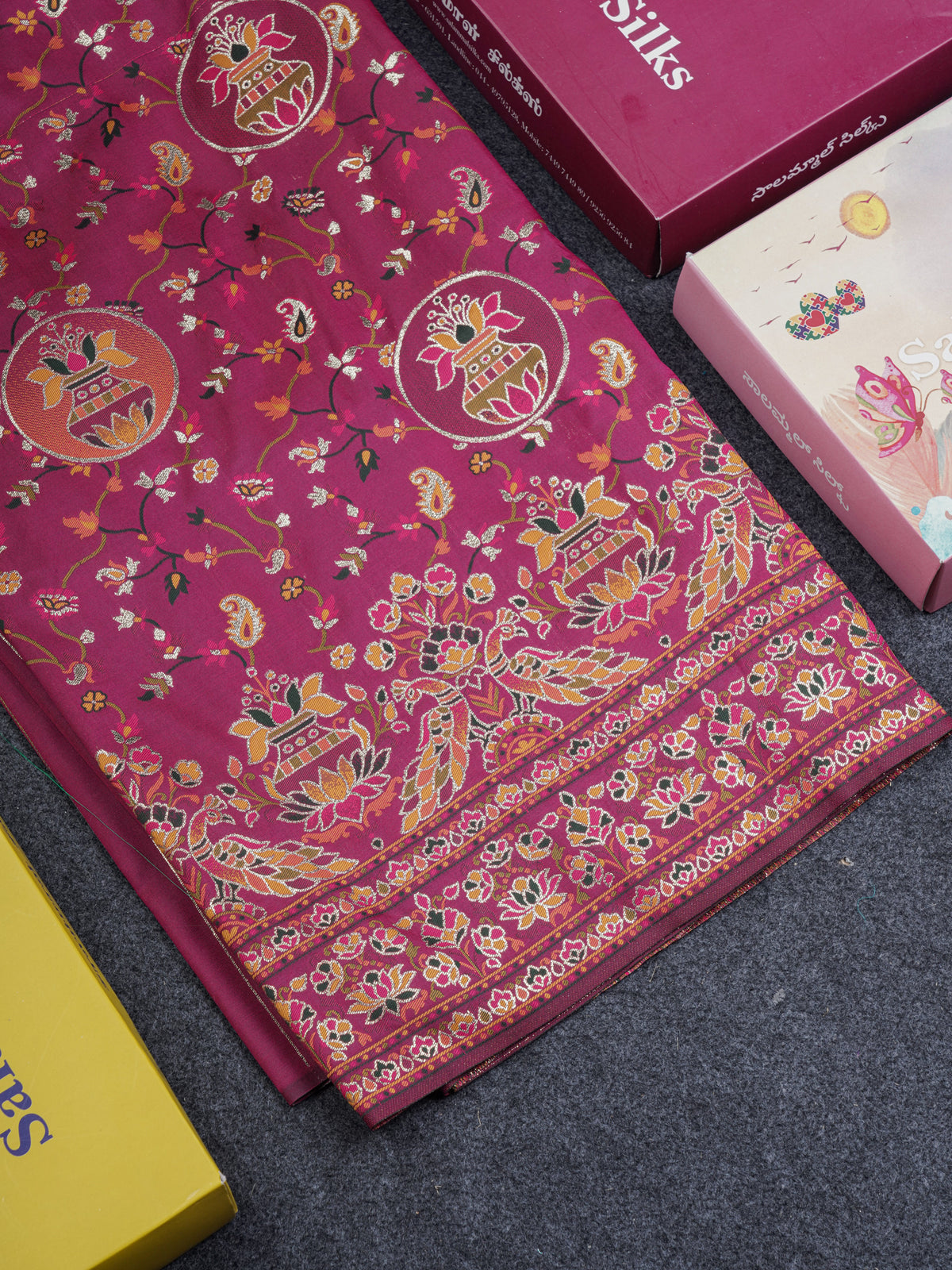Magenta Colour Pashmina Saree With Rich Weaving Work