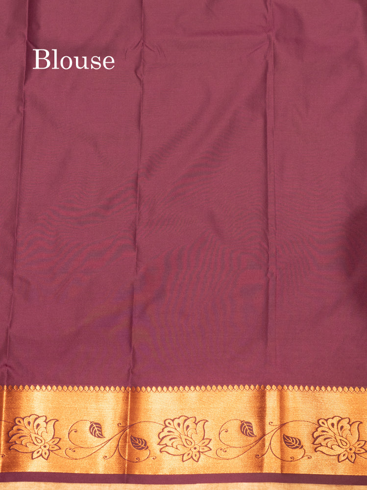 Saffire Green Colour Semi Silk Saree With Copper Zari Border