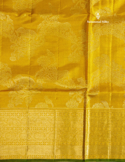 Gold Tissue Bridal Pure Kanjivaram Silk Saree With Self Traditional Border