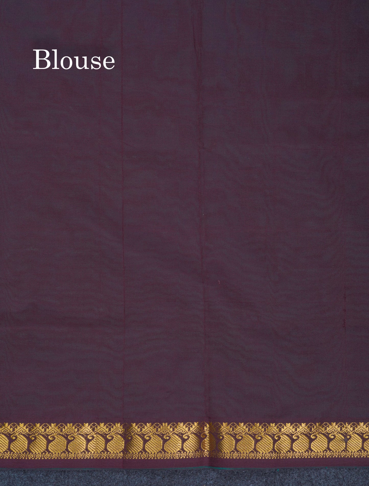 Beautiful Dark Purple Plain Semi Silk Cotton Saree With Contrast Olive Green Blouse