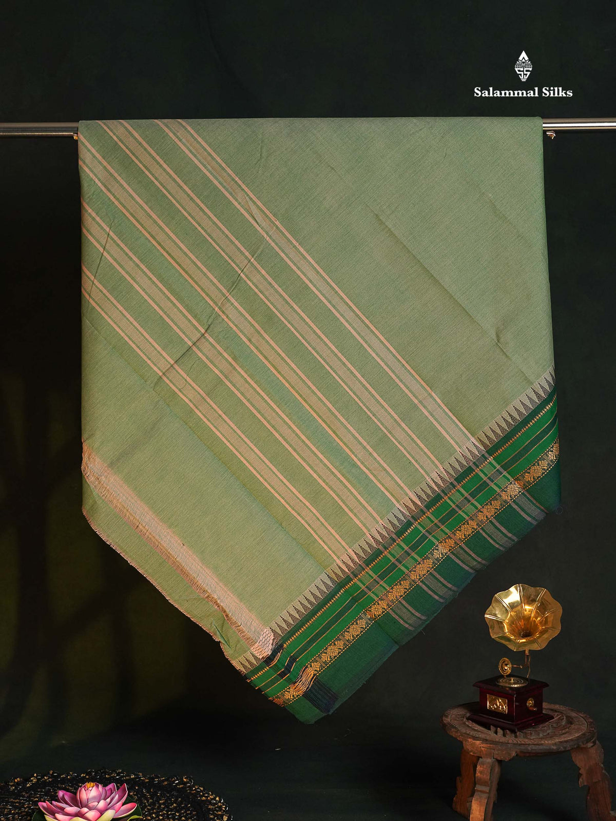 Chettinad Pure Cotton Saree - Rust Orange Colour Body Plain With Thread Work Border
