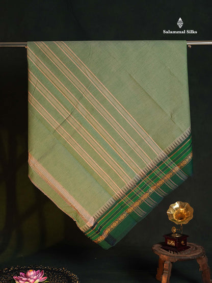 Chettinad Pure Cotton Saree - Rust Orange Colour Body Plain With Thread Work Border