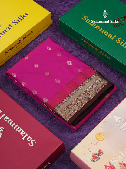 Beautiful Vadamalli Semi Silk Saree With Contrast Dark Brown Traditional Small Border