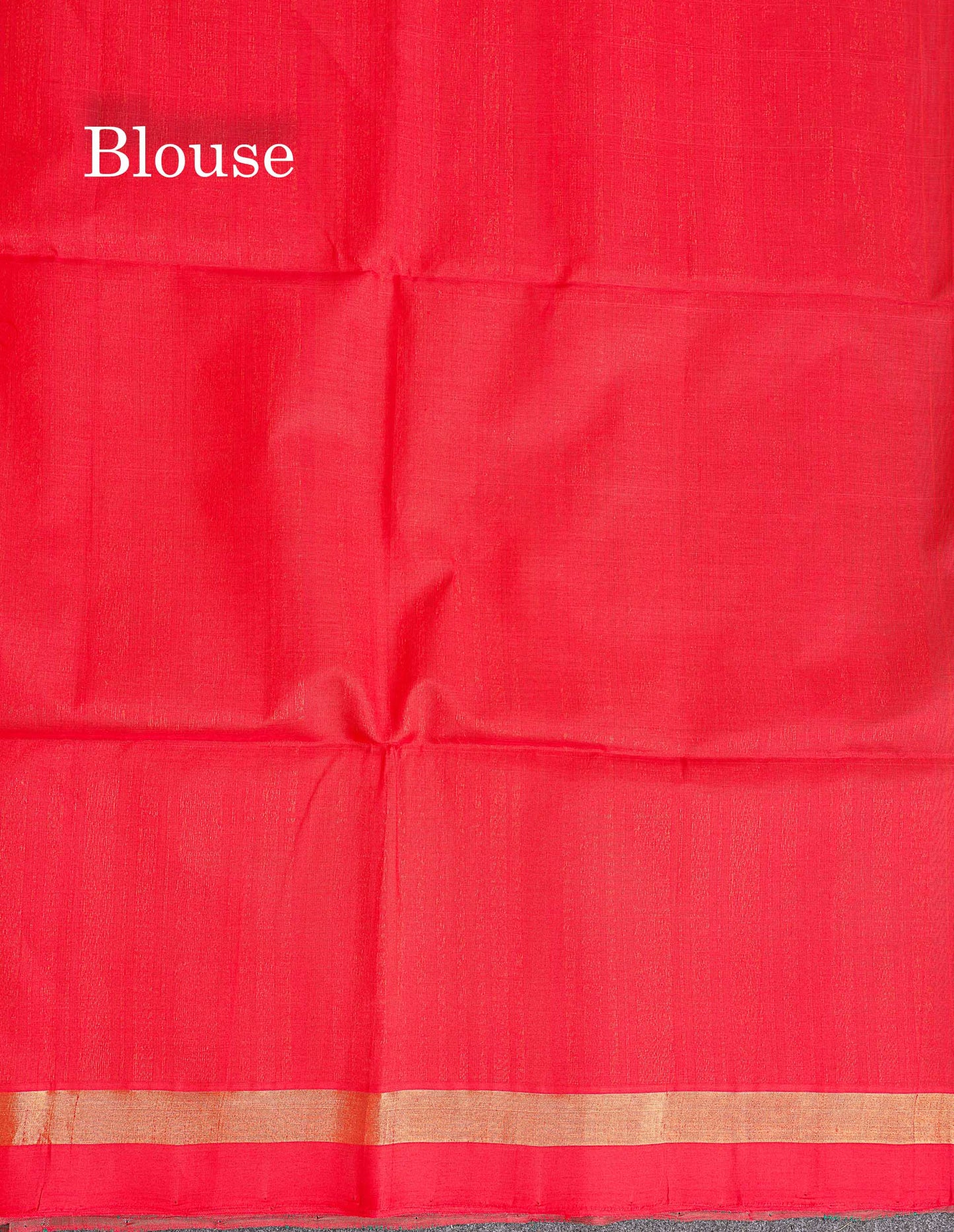 Pure Silk Cotton Saree - Peacock Green Colour Body Vertical Line With Thread Butta & Red Blouse