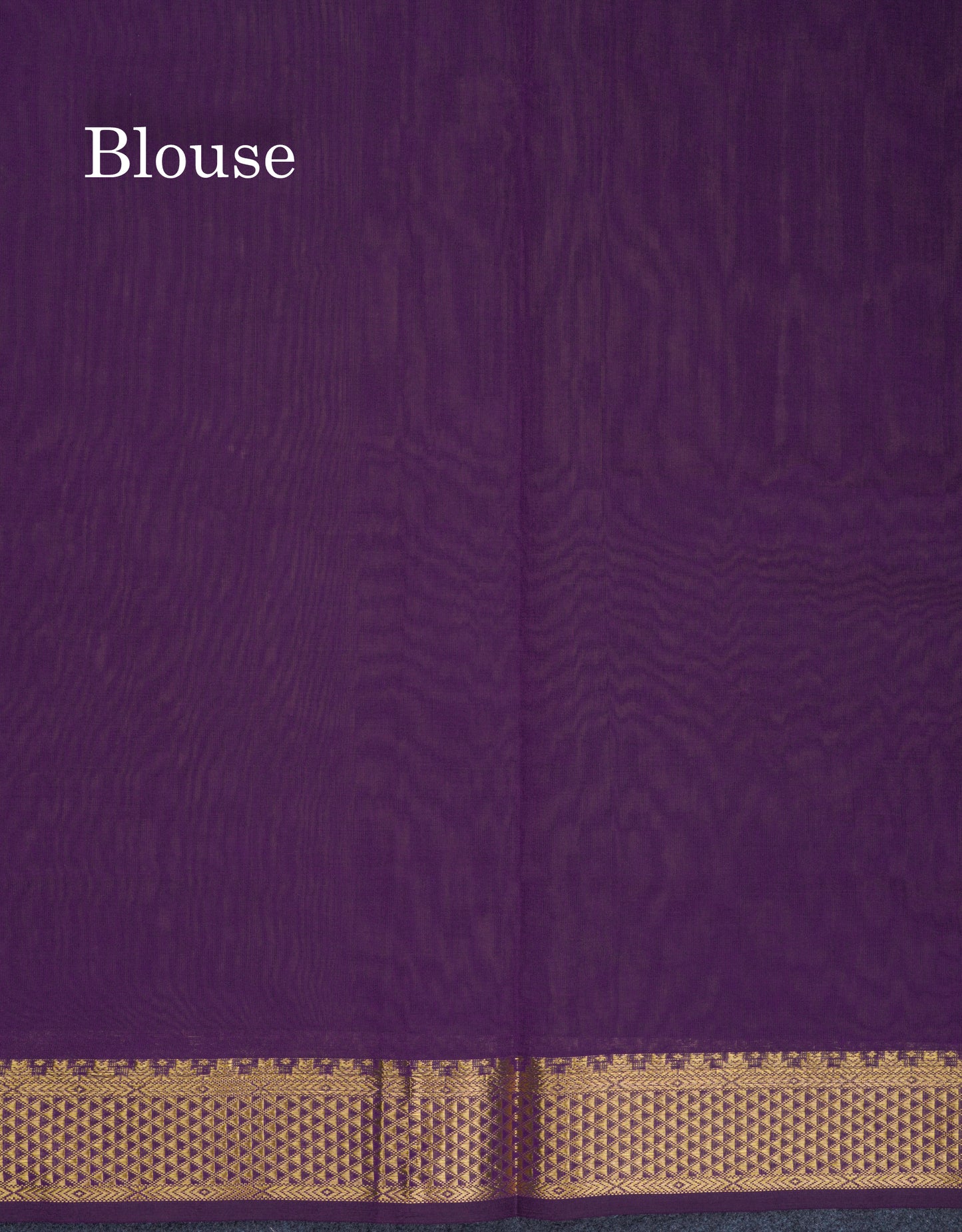 Olive Green Plain Semi Silk Cotton Saree With Contrast Dark Violet Blouse