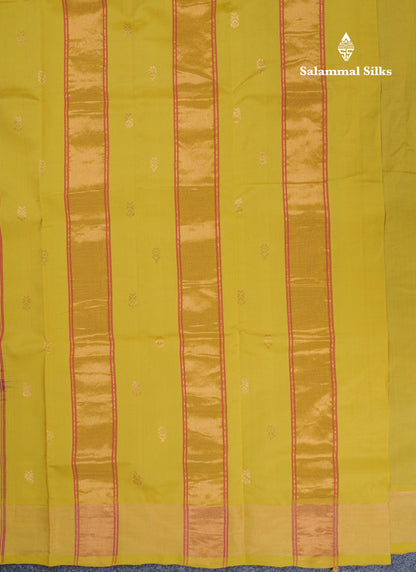Beautiful Dark Maroon Semi Silk Cotton Saree With Contrast Manthulir Yellow Blouse