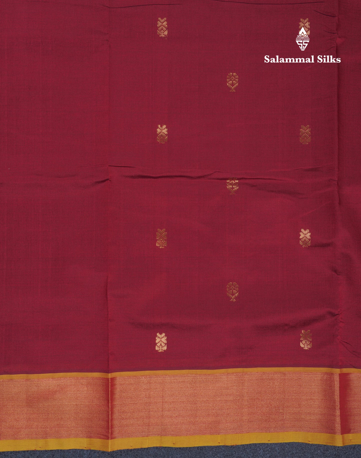 Beautiful Dark Maroon Semi Silk Cotton Saree With Contrast Manthulir Yellow Blouse