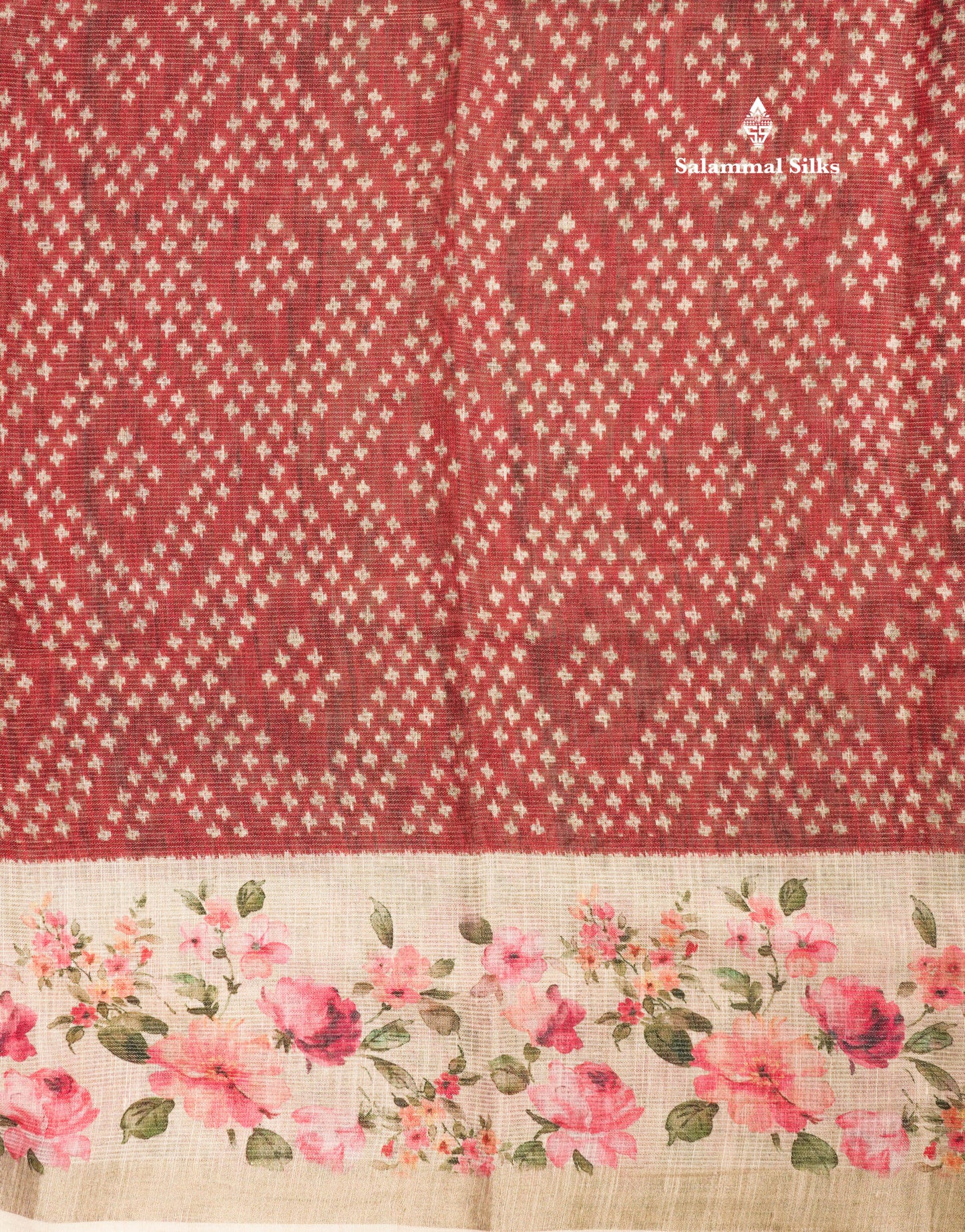 Grey Colour Mixed Cotton Patola Print Saree With Floral Print Border