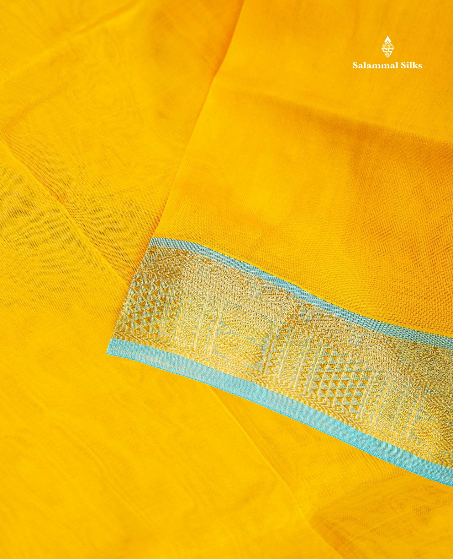 Pure Silk Cotton Saree - Yellow Colour Body Plain With Traditional Border | 10 Yards