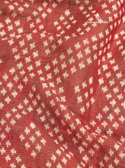 Grey Colour Mixed Cotton Patola Print Saree With Floral Print Border