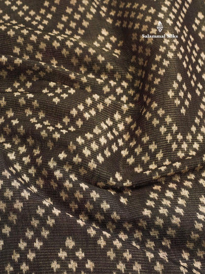Grey Colour Mixed Cotton Patola Print Saree With Floral Print Border