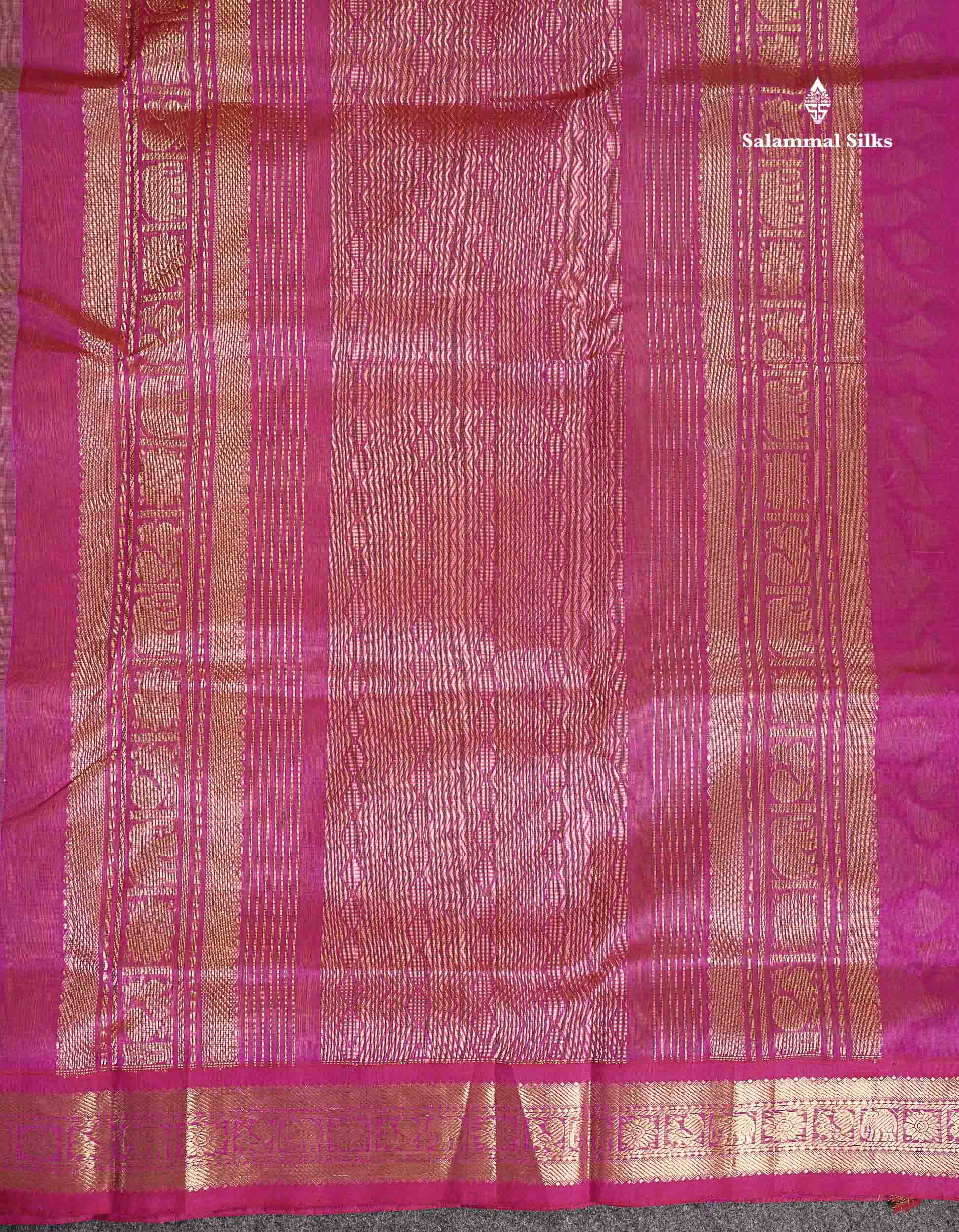 Pallu Of Manthulir Green Pure Silk Cotton Saree 