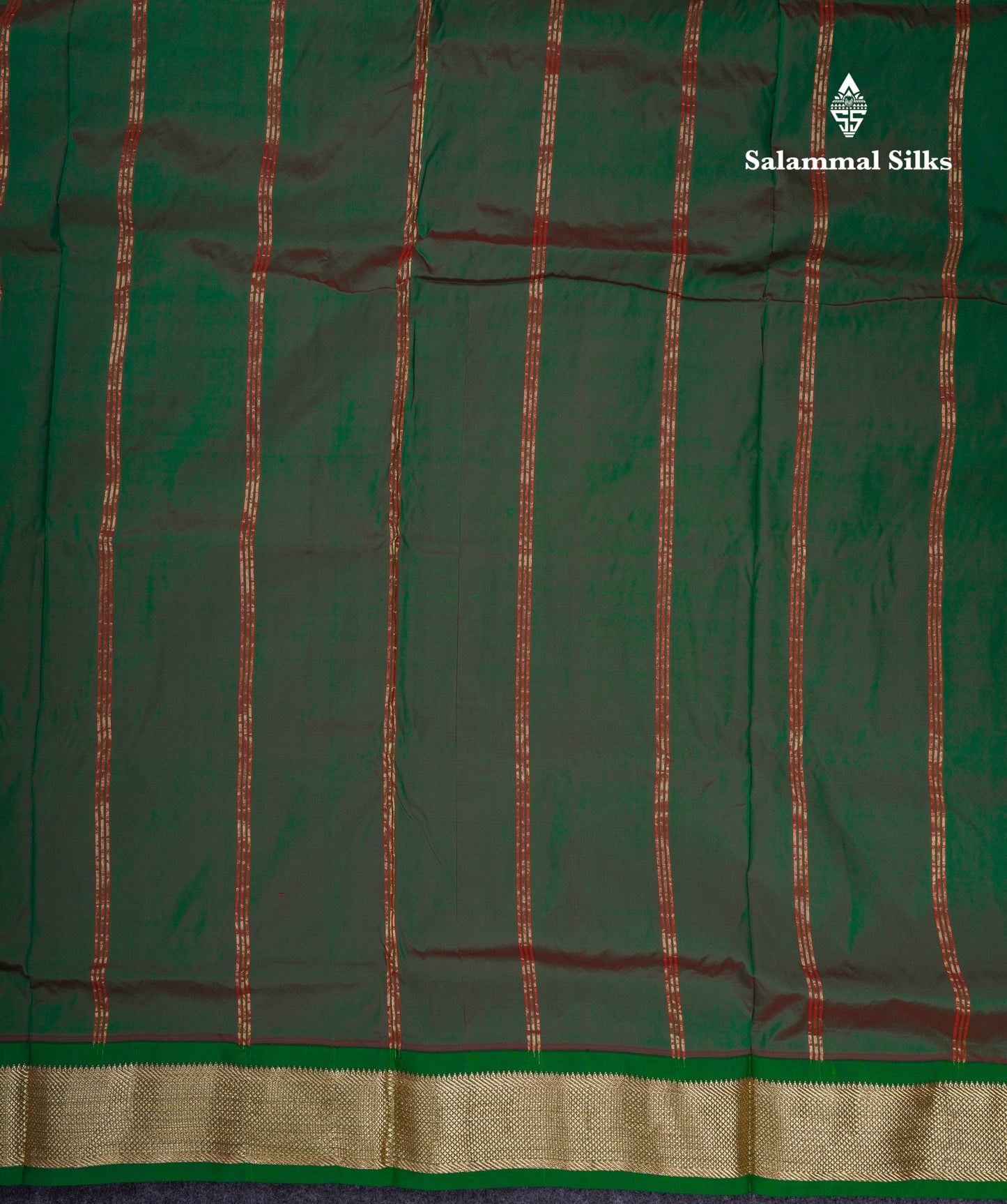 9.5 Yards Semi Silk Saree Magenta With Contrast Bottle Green Traditional Border