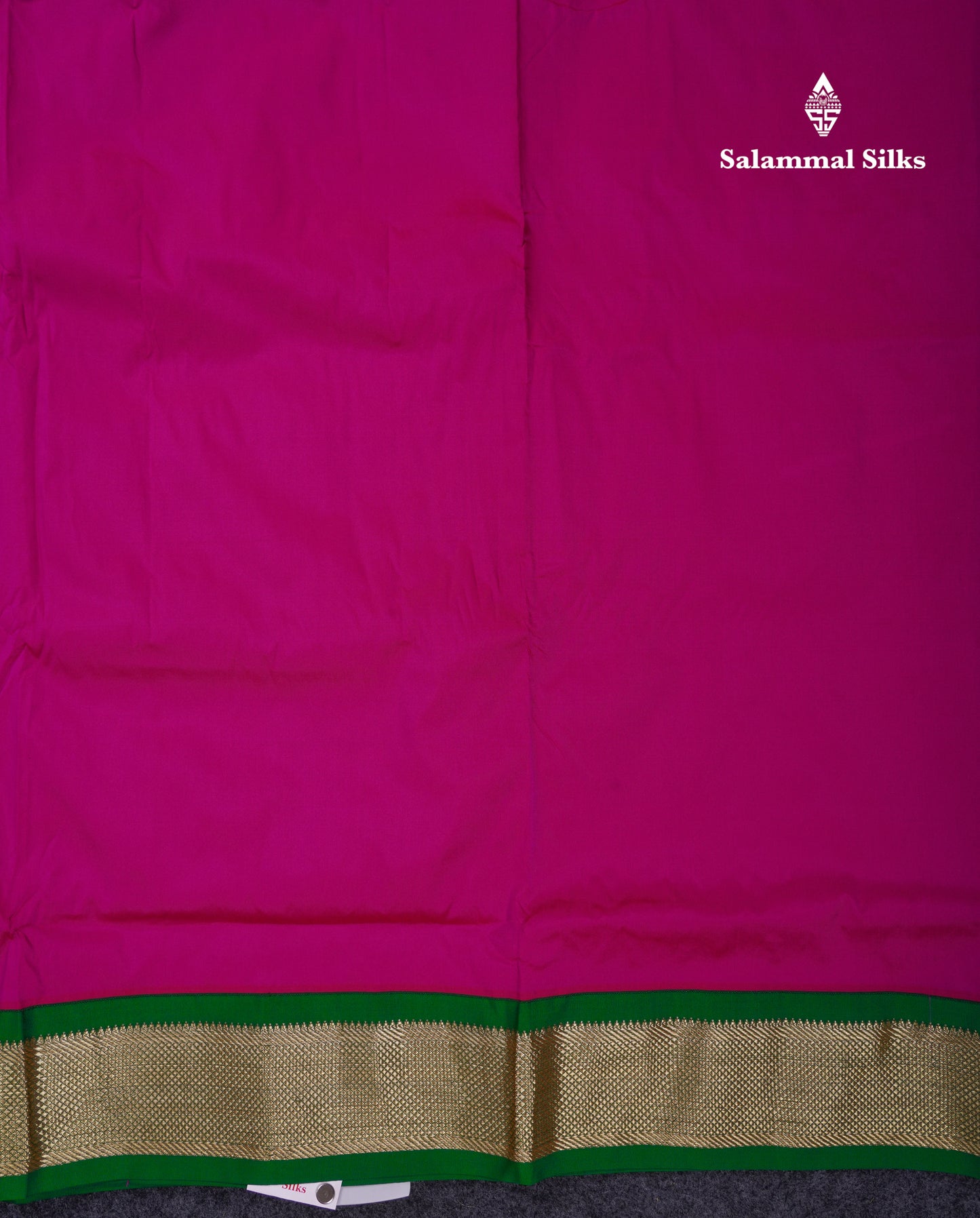 9.5 Yards Semi Silk Saree Magenta With Contrast Bottle Green Traditional Border