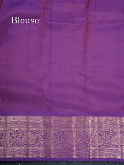 Pink Puremix Silk Saree With Contrast Purple Border
