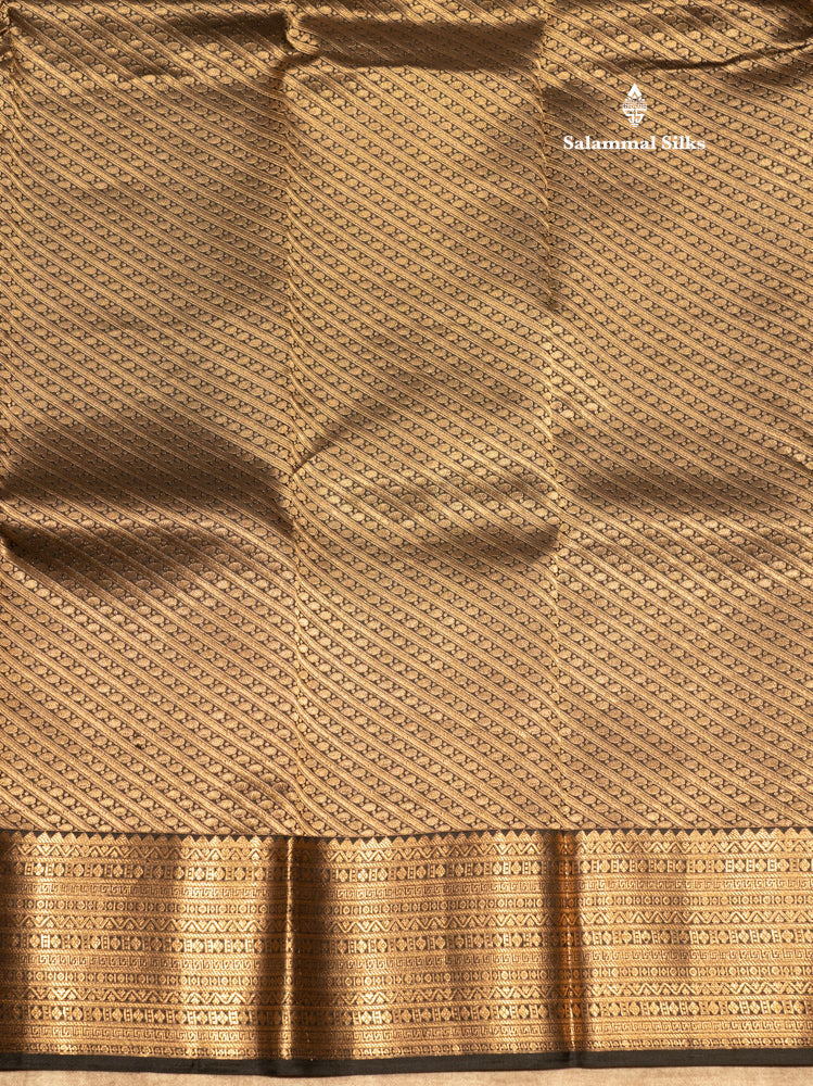 Black Colour Kanjivaram Pure Silk Saree With Traditional Gold Zari Border